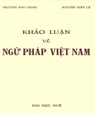 Sơ lược khảo luận ngữ pháp Việt Nam: Phần 1