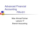 Advanced financial accounting - Lecture 17: Branch accounting