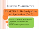 Lecture Business mathematics - Chapter 2: The straight line and applications (Part 2)