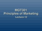 Principles of marketing: Lecture 12