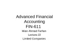 Advanced financial accounting - Lecture 22: Limited companies