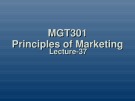 Principles of marketing: Lecture 37
