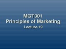 Principles of marketing: Lecture 19
