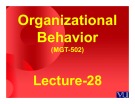Organizational behavior: Lecture 28 - Dr. Mukhtar Ahmed