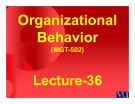 Organizational behavior: Lecture 36 - Dr. Mukhtar Ahmed