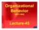 Organizational behavior: Lecture 45 - Dr. Mukhtar Ahmed