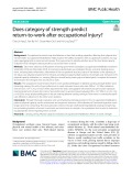 Does category of strength predict return-to-work after occupational injury?