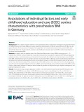 Associations of individual factors and early childhood education and care (ECEC) centres characteristics with preschoolers’ BMI in Germany