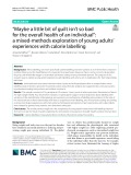 “Maybe a little bit of guilt isn’t so bad for the overall health of an individual”: A mixed-methods exploration of young adults’ experiences with calorie labelling