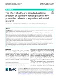 The effect of a theory-based educational program on southern Iranian prisoners’ HIV preventive behaviors: A quasi-experimental research