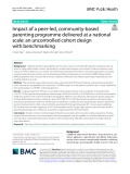 Impact of a peer-led, community-based parenting programme delivered at a national scale: An uncontrolled cohort design with benchmarking