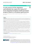 A study protocol of the adaptation and evaluation by means of a cluster-RCT of an integrated workplace health promotion program based on a European good practice