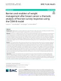 Barriers and enablers of weight management after breast cancer: A thematic analysis of free text survey responses using the COM-B model