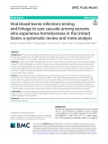Viral blood-borne infections testing and linkage to care cascade among persons who experience homelessness in the United States: A systematic review and meta-analysis