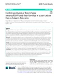 Exploring drivers of food choice among PLHIV and their families in a peri-urban Dar es Salaam, Tanzania