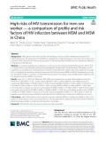 High risks of HIV transmission for men sex worker — a comparison of profile and risk factors of HIV infection between MSM and MSW in China