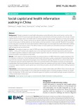Social capital and health information seeking in China