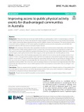 Improving access to public physical activity events for disadvantaged communities in Australia