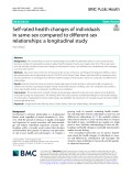Self-rated health changes of individuals in same-sex compared to different-sex relationships: A longitudinal study