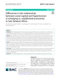 Differences in the relationship between social capital and hypertension in emerging vs. established economies in Sub-Saharan Africa