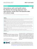 Associations with oral health indices for obesity risk among Japanese men and women: Results from the baseline data of a cohort study