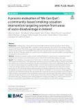A process evaluation of ‘We Can Quit’: A community-based smoking cessation intervention targeting women from areas of socio-disadvantage in Ireland