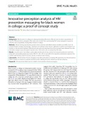 Innovative perception analysis of HIV prevention messaging for black women in college: A proof of concept study