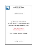 Luận văn Thạc sĩ Quản lý kinh tế: Quản lý nhà nước đối với hộ kinh doanh ăn uống trên địa bàn quận Sơn Trà, thành phố Đà Nẵng