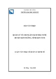 Luận văn Thạc sĩ Quản lý kinh tế: Quản lý về chi ngân sách nhà nước huyện Kon Plông, tỉnh Kon Tum