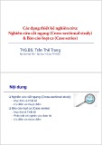 Bài giảng Các dạng thiết kế nghiên cứu: Nghiên cứu cắt ngang (Cross‐sectional study) & Báo cáo loạt ca (Case series)