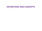 Lecture Statistical package for social sciences (SPSS) - Chapter 4: Definitions and concepts