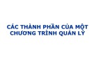 Bài giảng Lập trình quản lý - Chương 4: Các thành phần của một chương trình quản lý