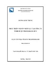 Luận văn Thạc sĩ Quản trị kinh doanh: Phát triển nguồn nhân lực tại Công ty TNHH Dược Phẩm Khang Duy