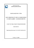 Luận văn Thạc sĩ Quản trị kinh doanh: Quản trị rủi ro về cho vay khách hàng cá nhân tại BIDV - Chi nhánh Phố Núi