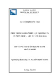 Luận văn Thạc sĩ Quản trị kinh doanh: Phát triển nguồn nhân lực tại Công ty cổ phần Dược và Vật tư y tế Đắk Lắk