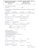 Đề thi KSCL môn Toán lớp 12 năm 2020-2021 có đáp án (Lần 5) - Trường THPT Nông Cống 1, Thanh Hóa (Mã đề 190)
