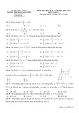 Đề kiểm tra học kì 2 môn Toán lớp 12 năm 2020-2021 có đáp án - Sở GD&ĐT Cà Mau (Mã đề 814)