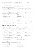 Đề kiểm tra giữa học kì 2 môn Toán lớp 12 năm 2021-2022 - Trường THPT thị xã Quảng Trị (Mã đề 121)
