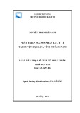 Luận văn Thạc sĩ Kinh tế phát triển: Phát triển nguồn nhân lực y tế tại huyện Đại Lộc, tỉnh Quảng Nam