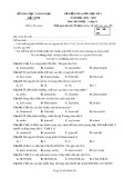 Đề kiểm tra giữa kì 1 môn Hóa học lớp 12 năm 2022-2023 - Sở GD&ĐT Bắc Ninh