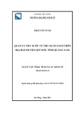Luận văn Thạc sĩ Quản lý kinh tế: Quản lý nhà nước về thu ngân sách trên địa bàn huyện Quế Sơn, tỉnh Quảng Nam