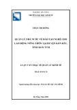 Luận văn Thạc sĩ Quản lý kinh tế: Quản lý nhà nước về đào tạo nghề cho lao động nông thôn tại huyện Kon Rẫy, tỉnh Kon Tum