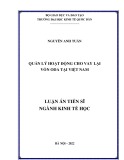 Luận án Tiến sĩ Kinh tế học: Quản lý hoạt động cho vay lại vốn ODA tại Việt Nam