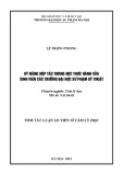 Tóm tắt Luận án Tiến sĩ Tâm lý học: Kỹ năng hợp tác trong học thực hành của sinh viên các trường Đại học sư phạm kỹ thuật