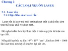 Bài giảng Kỹ thuật Laser trong chế tạo cơ khí: Chương 2 - TS. Nguyễn Thành Đông