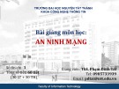 Bài giảng An ninh mạng: Bài 2 - ThS. Phạm Đình Tài