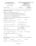 Đề thi KSCL môn Toán lớp 11 năm 2022-2023 (Lần 1) - Sở GD&ĐT Bắc Ninh (Mã đề 101)