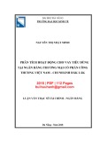 Luận văn Thạc sĩ Tài chính ngân hàng: Phân tích hoạt động cho vay tiêu dùng tại Ngân hàng thương mại cổ phần Công thương Việt Nam - Chi nhánh Đắk Lắk