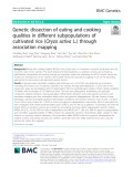 Genetic dissection of eating and cooking qualities in different subpopulations of cultivated rice (Oryza sativa L.) through association mapping