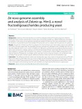 De novo genome assembly and analysis of Zalaria sp. Him3, a novel fructooligosaccharides producing yeast